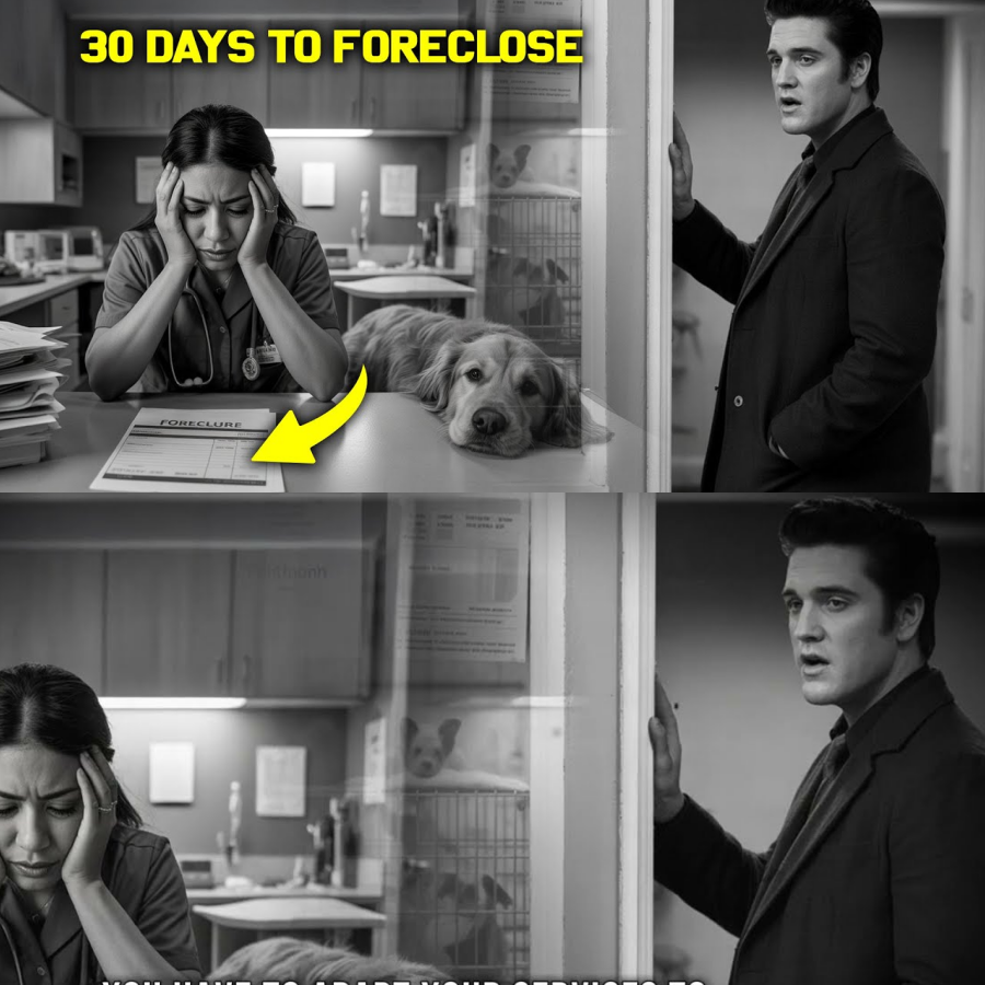 FORECLOSURE notice on vet clinic door  – Elvis’s discovery changed EVERYTHING