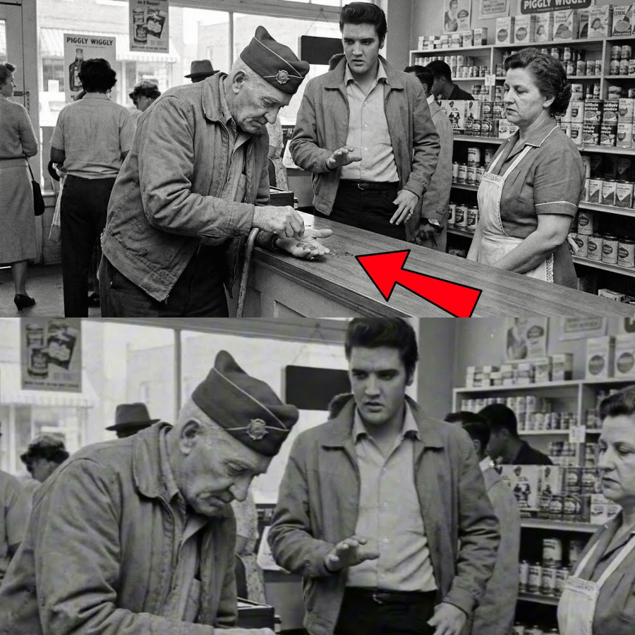 War Hero Counted Coins for BREAD —What Elvis did Next STUNNED Entire Store 