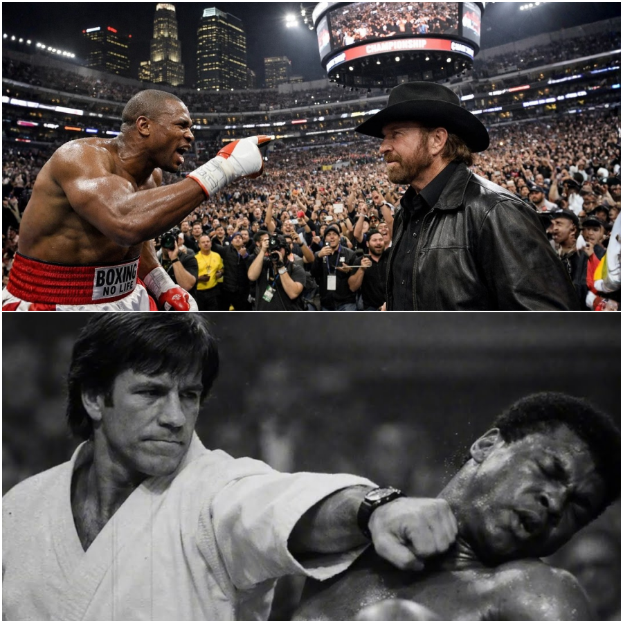 Muhammad Ali called Chuck Norris to the ring and said, “Hit me”… 3 seconds later, everything changed
