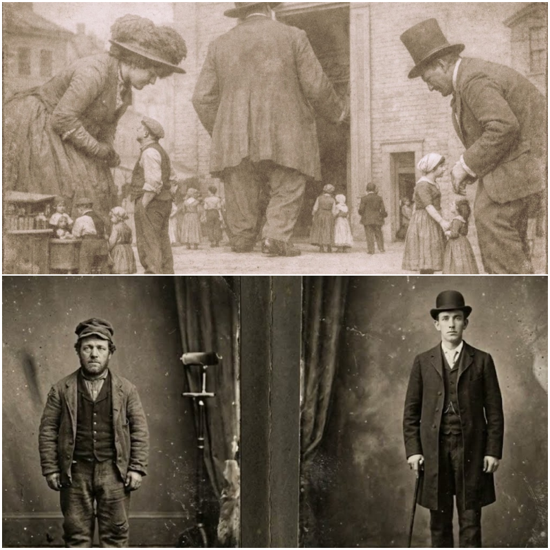 Old Photographs Show Children the Size of Adults Standing Next to Adults the Size of Buildings