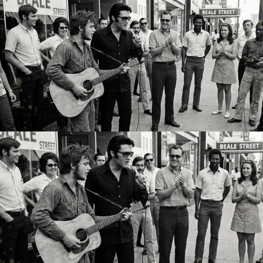 Elvis Presley Joins a Street Musician — The Crowd Had NO IDEA Who He Was