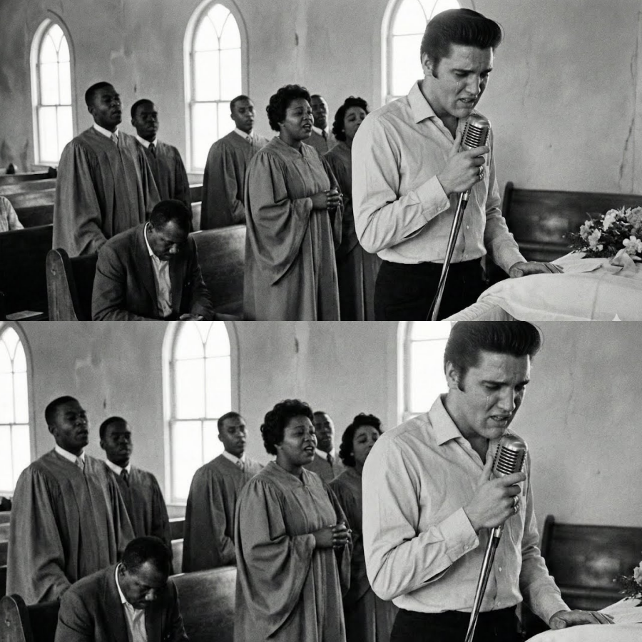 Elvis cantou gospel no funeral de sua mãe — sua voz embargou… e então tudo mudou.