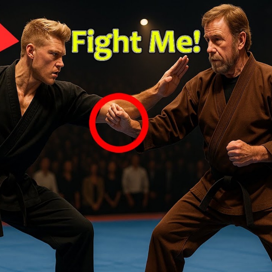 Young Fighter Humiliates Chuck Norris on Stage – Unaware He’s a Martial Arts Master!