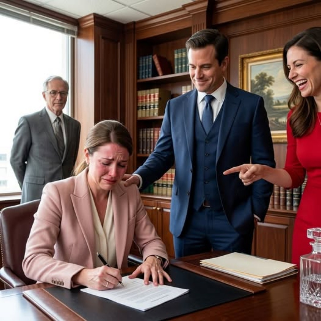 She signed the divorce papers without saying a word—no one noticed that her billionaire father was quietly sitting at the back of the room.