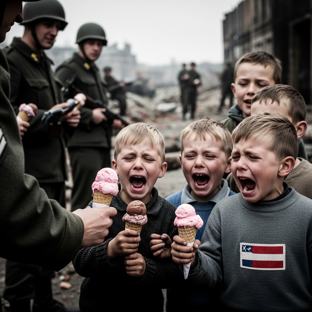 The Scoop That Shattered a Regime: How 17 German Child POWs and a Cup of Vanilla Ice Cream Made Battle-Hardened Soldiers Weep