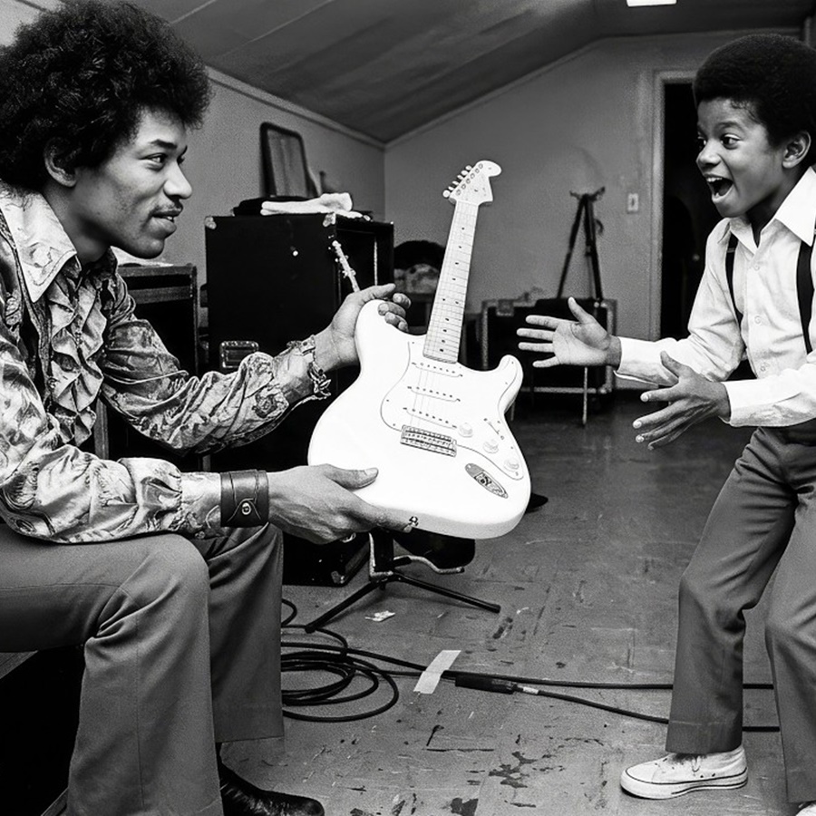 Jimi Hendrix Handed His Guitar to a 9-Year-Old Backstage — That Kid’s Name Was MICHAEL JACKSON D
