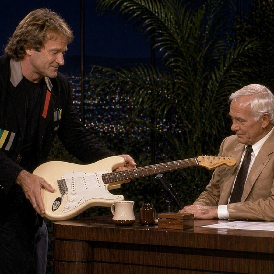 On His FINAL Appearance Robin Williams Brought a Guitar to Johnny Carson — And Said 4 WORDS to Him D