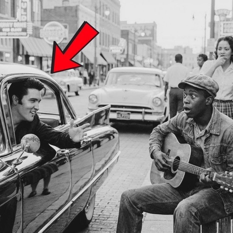 Black Kid Playing “Hound Dog” on Broken Guitar — Elvis REVERSED His Cadillac D