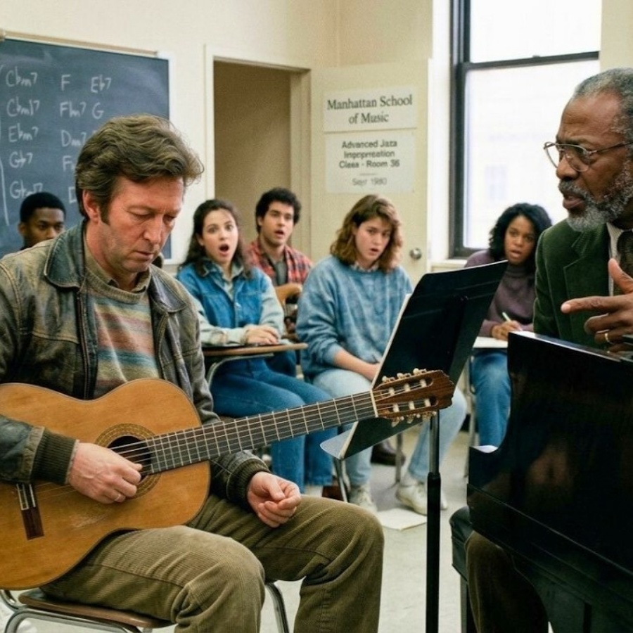 Eric Clapton ‘Worst Jazz Student’-Professor Washington Makes Him Demonstrate-Class FROZE in Shock