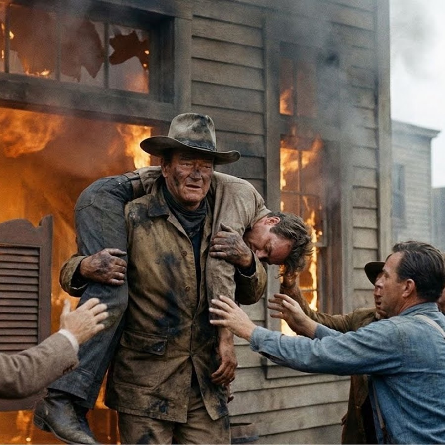 John Wayne Walked Out of That Fire Carrying Someone Nobody Expected D
