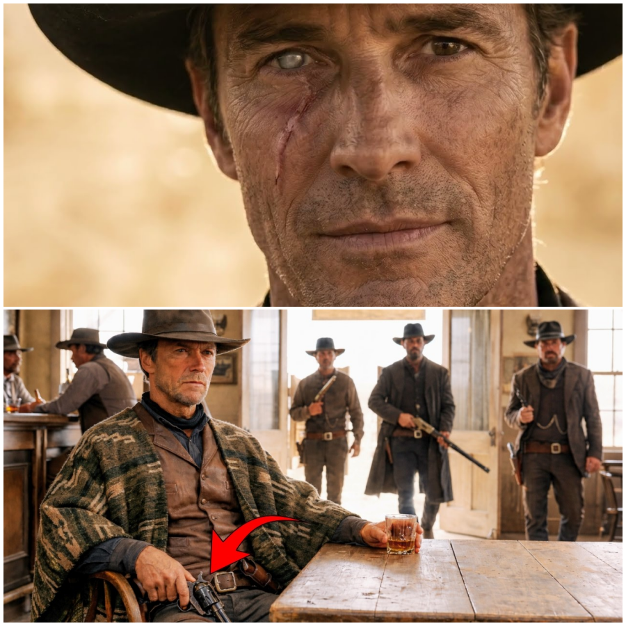 Three Bounty Hunters Walked Into the Saloon Looking for the Stranger… None of Them Left