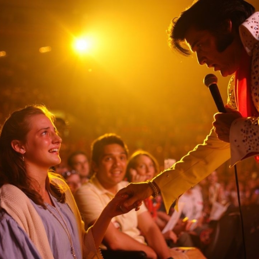 Elvis Presley REFUSED to leave Until he Found a WIDOW in the Crowd — her Reaction left ALL IN TEARS